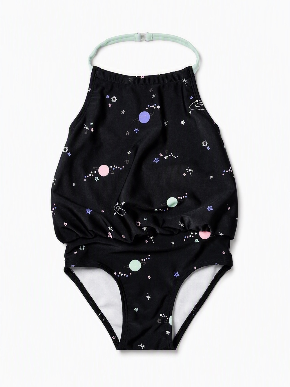 5/15$ Cat & Jack Girls Space Galaxy Blouson Halter Swimsuit 4T Solar System